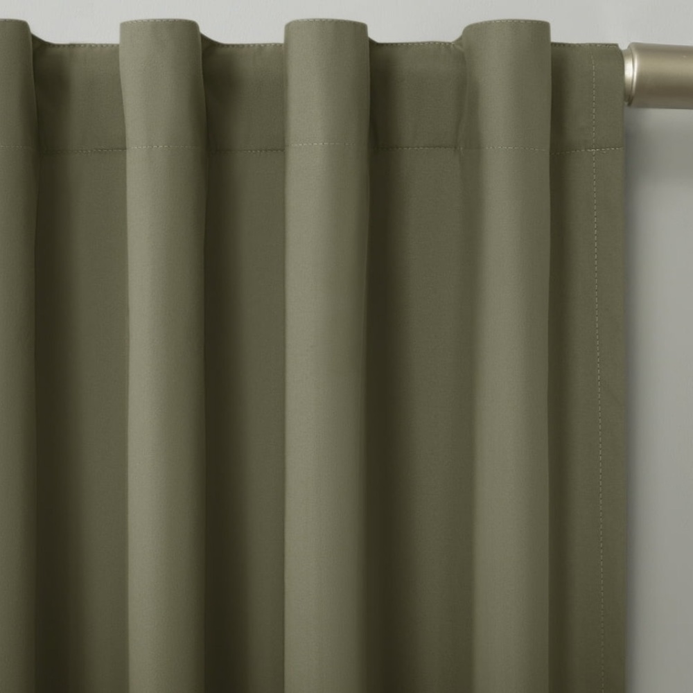 Sun Zero Olive Green Cyrus room darkening Curtains pair set 40X63 like new